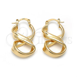 Oro Laminado Medium Hoop, Gold Filled Style Twist Design, Matte Finish, Golden Finish, 5.147.004