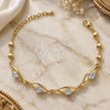 Oro Laminado Fancy Bracelet, Gold Filled Style Evil Eye Design, with White Cubic Zirconia, Polished, Golden Finish, 5.028.009 (07 MM Thickness, 8 Inches Length)