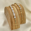 Oro Laminado Fancy Bracelet, Gold Filled Style with White Cubic Zirconia, Polished, Golden Finish, 5.027.001 (07 MM Thickness, 8 Inches Length)