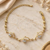 Oro Laminado Fancy Bracelet, Gold Filled Style Dolphin Design, with White Cubic Zirconia, Polished, Golden Finish, 5.028.008 (11 MM Thickness, 6 Inches Length)