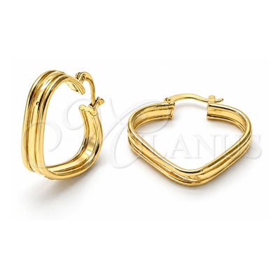 Oro Laminado Small Hoop, Gold Filled Style Diamond Cutting Finish, Golden Finish, 5.146.009
