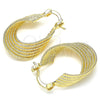 Oro Laminado Small Hoop, Gold Filled Style Twist Design, Diamond Cutting Finish, Golden Finish, 5.147.035.20