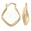 Oro Laminado Small Hoop, Gold Filled Style Twist Design, Diamond Cutting Finish, Golden Finish, 5.159.010