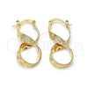Oro Laminado Medium Hoop, Gold Filled Style Twist and Spiral Design, Diamond Cutting Finish, Golden Finish, 5.147.044.1