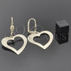 Oro Laminado Dangle Earring, Gold Filled Style Heart Design, Polished, Golden Finish, 02.63.0996