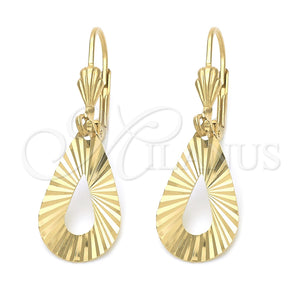 Oro Laminado Dangle Earring, Gold Filled Style Polished, Golden Finish, 02.63.1009