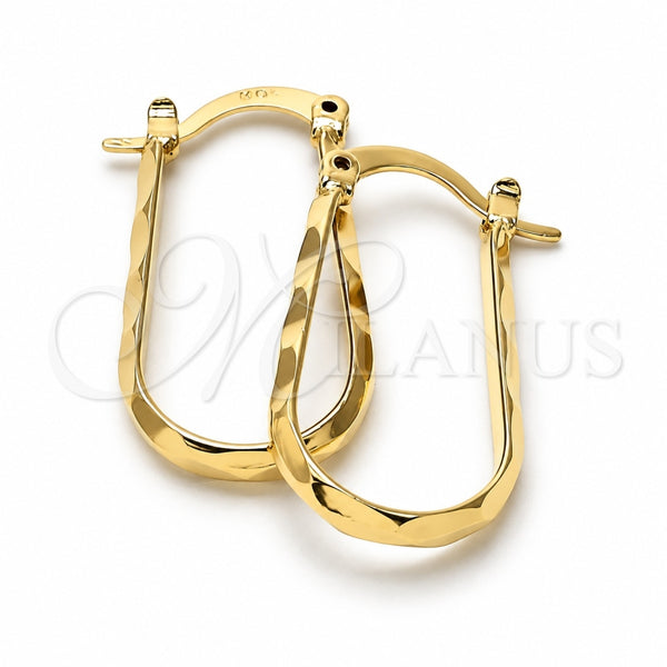 Oro Laminado Medium Hoop, Gold Filled Style Diamond Cutting Finish, Golden Finish, 5.153.038