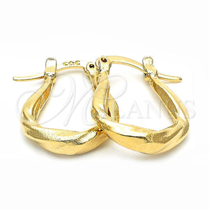 Oro Laminado Small Hoop, Gold Filled Style Twist Design, Matte Finish, Golden Finish, 5.149.029