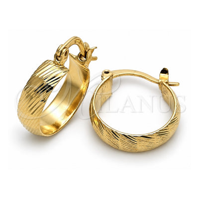 Oro Laminado Small Hoop, Gold Filled Style Diamond Cutting Finish, Golden Finish, 5.159.013