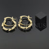Oro Laminado Small Hoop, Gold Filled Style Twist Design, Diamond Cutting Finish, Golden Finish, 02.63.1088