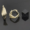 Oro Laminado Small Hoop, Gold Filled Style Twist Design, Diamond Cutting Finish, Golden Finish, 5.155.034