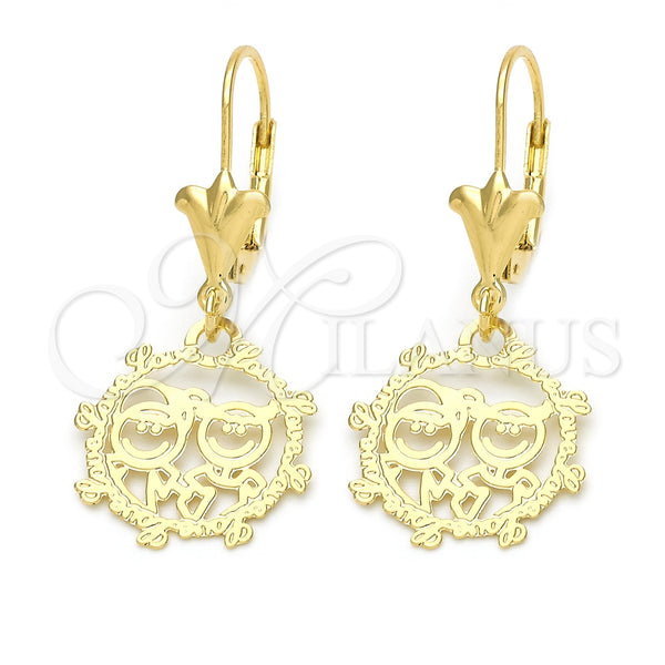 Oro Laminado Dangle Earring, Gold Filled Style Polished, Golden Finish, 02.21.0217