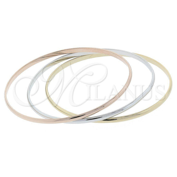 Oro Laminado Trio Bangle, Gold Filled Style Polished, Tricolor, 5.233.009.06 (04 MM Thickness, One size fits all)