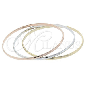 Oro Laminado Trio Bangle, Gold Filled Style Polished, Tricolor, 5.233.009.06 (04 MM Thickness, One size fits all)