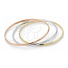 Oro Laminado Trio Bangle, Gold Filled Style Polished, Tricolor, 5.233.009.06 (04 MM Thickness, One size fits all)