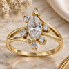 Oro Laminado Multi Stone Ring, Gold Filled Style with White Cubic Zirconia, Polished, Golden Finish, 5.167.020.06 (Size 6)