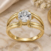 Oro Laminado Multi Stone Ring, Gold Filled Style with White Cubic Zirconia, Polished, Golden Finish, 5.167.003.06 (Size 6)