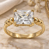 Oro Laminado Elegant Ring, Gold Filled Style with White Cubic Zirconia, Polished, Golden Finish, 5.167.022.06 (Size 6)