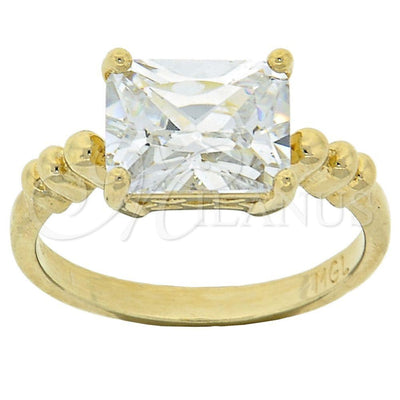 Oro Laminado Elegant Ring, Gold Filled Style with White Cubic Zirconia, Polished, Golden Finish, 5.167.022.06 for wholesale, main product view