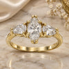 Oro Laminado Multi Stone Ring, Gold Filled Style with White Cubic Zirconia, Polished, Golden Finish, 5.167.023.07 (Size 7)