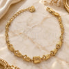 Oro Laminado Fancy Bracelet, Gold Filled Style Flower Design, Matte Finish, Golden Finish, 5.025.003 (06 MM Thickness, 7 Inches Length)