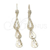 Oro Laminado Long Earring, Gold Filled Style Teardrop Design, Polished, Golden Finish, 02.63.0733