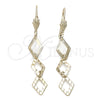 Oro Laminado Long Earring, Gold Filled Style Polished, Golden Finish, 02.63.0736