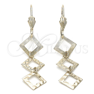 Oro Laminado Long Earring, Gold Filled Style Polished, Golden Finish, 02.63.0738