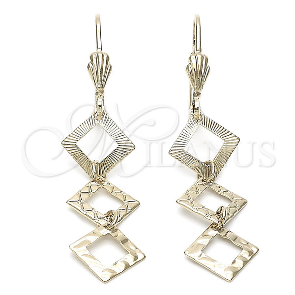 Oro Laminado Long Earring, Gold Filled Style Polished, Golden Finish, 02.63.0738