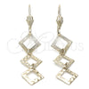 Oro Laminado Long Earring, Gold Filled Style Polished, Golden Finish, 02.63.0738