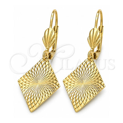 Oro Laminado Dangle Earring, Gold Filled Style Polished, Golden Finish, 5.103.005