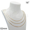 Oro Laminado Basic Necklace, Gold Filled Style Long Box Design, Polished, Golden Finish, 5.223.019.16 (0.60 Gauge, 02 MM Thickness, 16 Inches Length)