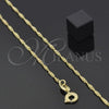 Oro Laminado Basic Necklace, Gold Filled Style Singapore Design, Polished, Golden Finish, 5.223.028.18 (0.40 Gauge, 02 MM Thickness, 18 Inches Length)
