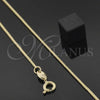 Oro Laminado Basic Necklace, Gold Filled Style Rat Tail Design, Polished, Golden Finish, 5.223.031.18 (02 MM Thickness, 18 Inches Length)