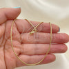 Oro Laminado Basic Necklace, Gold Filled Style Rat Tail Design, Polished, Golden Finish, 5.223.031.18 (02 MM Thickness, 18 Inches Length)