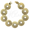 Oro Laminado Fancy Bracelet, Gold Filled Style Diamond Cutting Finish, Golden Finish, 5.018.006 (20 MM Thickness, 8 Inches Length)