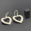 Oro Laminado Dangle Earring, Gold Filled Style Heart Design, Polished, Golden Finish, 02.63.1178