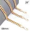 Oro Laminado Basic Necklace, Gold Filled Style Miami Cuban Design, Polished, Golden Finish, 5.223.010.28 (230 Gauge, 09 MM Thickness, 28 Inches Length)