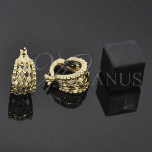 Oro Laminado Small Hoop, Gold Filled Style Filigree Design, Polished, Golden Finish, 5.153.050