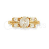 Oro Laminado Elegant Ring, Gold Filled Style with White Cubic Zirconia, Polished, Golden Finish, 5.166.008.06 (Size 6)