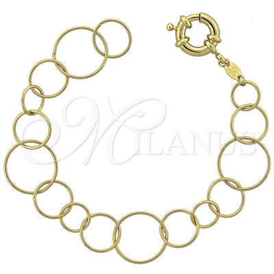 Oro Laminado Fancy Bracelet, Gold Filled Style Polished, Golden Finish, 5.225.002.08 (18 MM Thickness, 8 Inches for wholesale, main product view