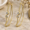 Oro Laminado Medium Hoop, Gold Filled Style with White Cubic Zirconia, Diamond Cutting Finish, Golden Finish, 5.153.054