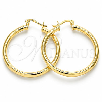 Oro Laminado Medium Hoop, Gold Filled Style Hollow Design, Polished, Golden Finish, 5.134.024.30