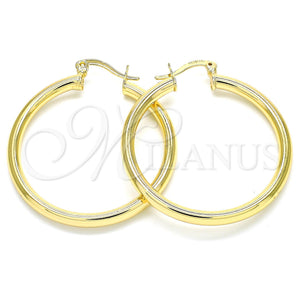Oro Laminado Medium Hoop, Gold Filled Style Hollow Design, Polished, Golden Finish, 5.134.024.30