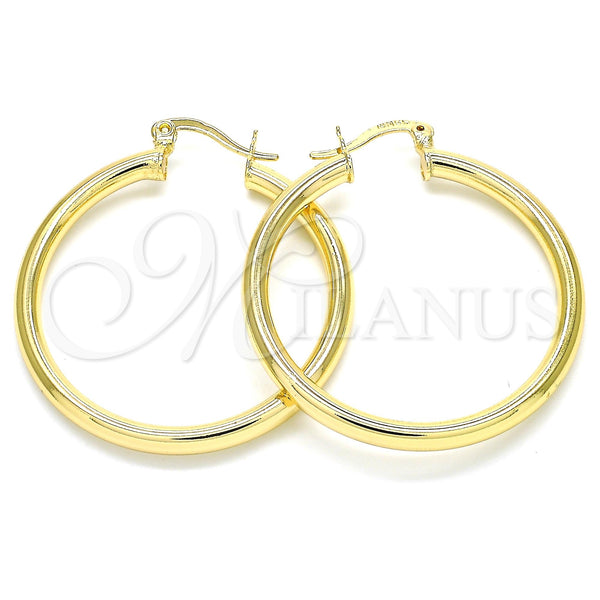 Oro Laminado Medium Hoop, Gold Filled Style Hollow Design, Polished, Golden Finish, 5.134.024.30