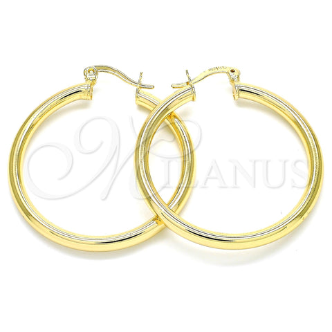 Oro Laminado Medium Hoop, Gold Filled Style Hollow Design, Polished, Golden Finish, 5.134.024.30