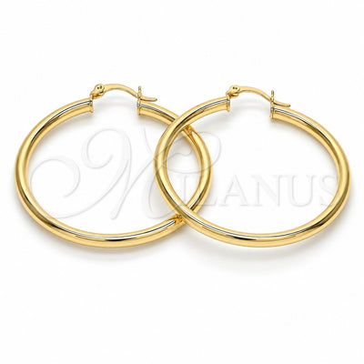 Oro Laminado Medium Hoop, Gold Filled Style Hollow Design, Polished, Golden Finish, 5.134.022.40