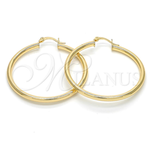 Oro Laminado Medium Hoop, Gold Filled Style Hollow Design, Polished, Golden Finish, 5.134.022.40