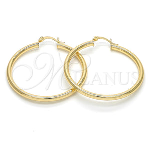 Oro Laminado Medium Hoop, Gold Filled Style Hollow Design, Polished, Golden Finish, 5.134.022.40
