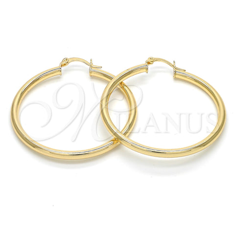 Oro Laminado Medium Hoop, Gold Filled Style Hollow Design, Polished, Golden Finish, 5.134.022.40